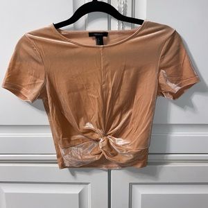 Baby pink velvet top